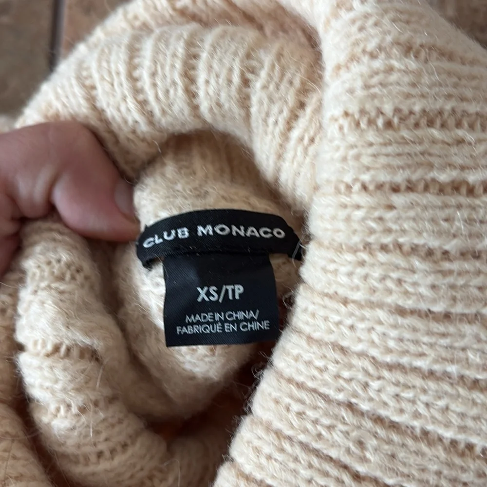 Club Monaco Cream Cowl Neck Sweater - Picture 3 of 4